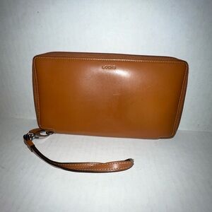 LODIS Brown Leather Unisex/Men's Travel Wristlet